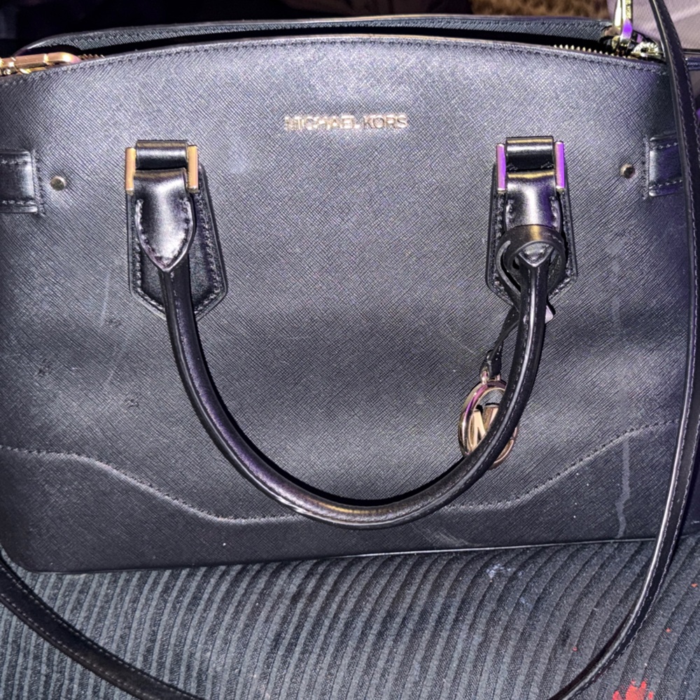 Michael Kors Black Saffiano Leather Satchel
